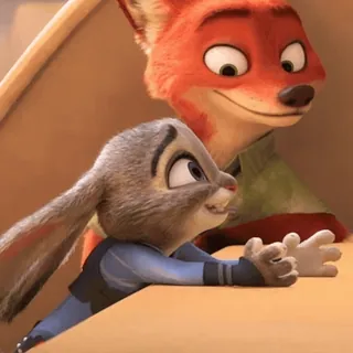 😬 Judy Hopps and Nick Wilde Zootopia telegram sticker