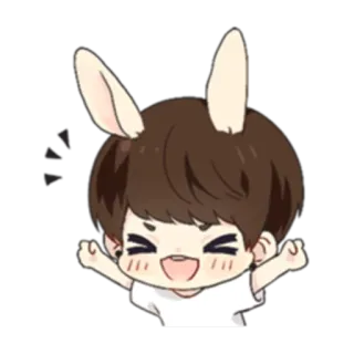 🙌 conejo, liebre, dibujos animados, lindo, anime, kawaii telegram sticker