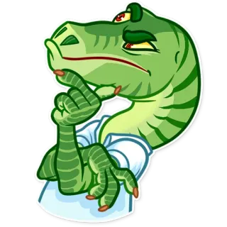 🤔 dinosaur, t-rex, reptile, thinking, cartoon, sticker telegram sticker