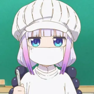 💈 Kanna Kamui Miss Kobayashi's Dragon Maid Anime, Kanna, Dragón, Máscara, Covid telegram sticker