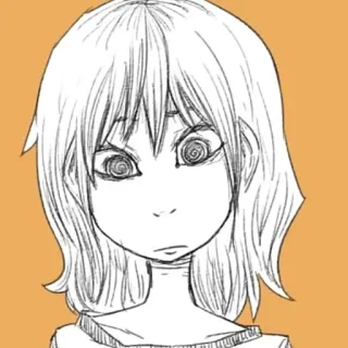 🤨 anime, drawing, portrait, manga, girl, sketch telegram sticker