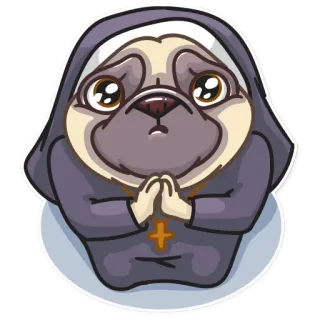 Pug Power telegram stickers