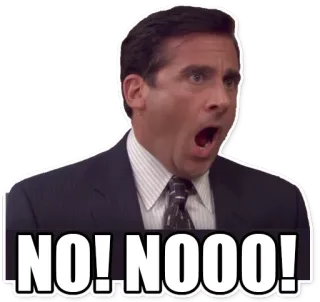 😧 Michael Scott The Office NO! NOOOO! офис, майкл скотт, нет, шок, смешно whatsapp sticker