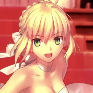 💙 Saber Fate/stay night Anime, Chica, Personaje, Dibujo animado, Femenina, Rubia, Saber telegram sticker