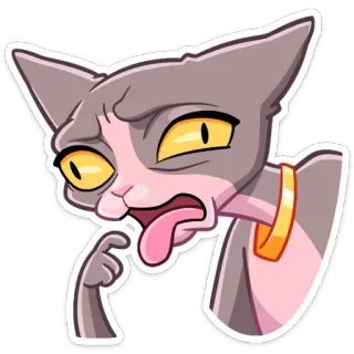 🤢 cat, sphynx, sticker, animal, cartoon, pet telegram sticker