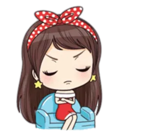 😤 Desenho animado, Brava, Menina, Personagem, Expressão, Fofa telegram sticker