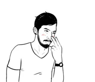 😌 man, portrait, illustration, cartoon, character, beard telegram sticker