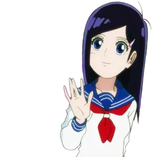 👋 Anime, Mädchen, Schuluniform, Schüler, winkend whatsapp sticker