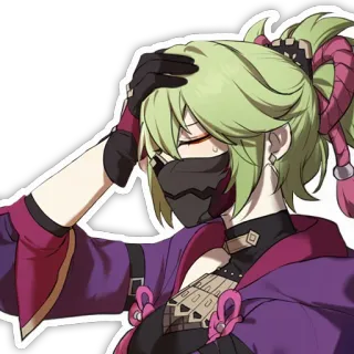 🤦‍♀️ Kuki Shinobu Genshin Impact Аниме, Игра, Genshin Impact, Куки Синобу, Персонаж, уставший telegram sticker