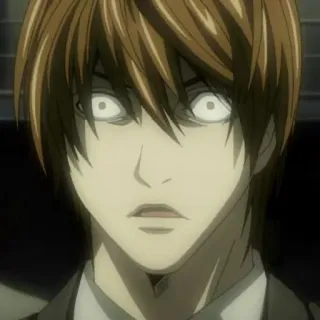 😟 Light Yagami Death Note anime, manga, personaje, Death Note, Light Yagami, serio telegram sticker