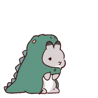 ๐คฌ Bunny in dinosaur onesie telegram sticker