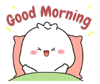 😆 Good Morning Guten Morgen, süß, Cartoon, Gruß, verschlafen, kawaii, fröhlich telegram sticker