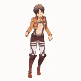 🕺 Eren Yeager Attack on Titan Anime, Cartone animato, Personaggio, Eren Jaeger, L'Attacco dei Giganti, Ballando telegram sticker