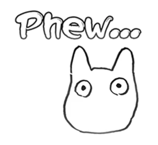 👀 Phew... uff, anime, Totoro, Studio Ghibli, carino, sollievo, sfinimento telegram sticker