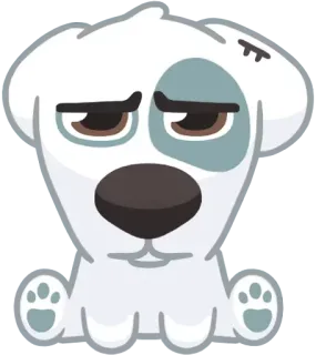 😔 chien, animal, animal de compagnie, dessin animé, autocollant whatsapp sticker