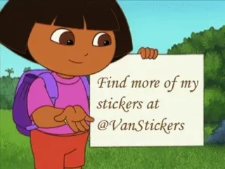 👁 Dora Find more of my stickers at @VanStickers โดรา, การ์ตูน, สติกเกอร์, สติกเกอร์ติดรถ telegram sticker