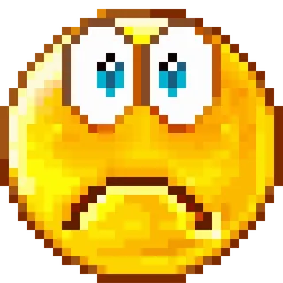 😨 Emoji, Buồn, Pixel, Vàng whatsapp sticker