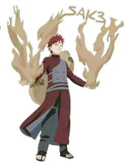 😏 Gaara Naruto SAKB3 Anime, Gaara, Naruto, Pasir, Karakter whatsapp sticker
