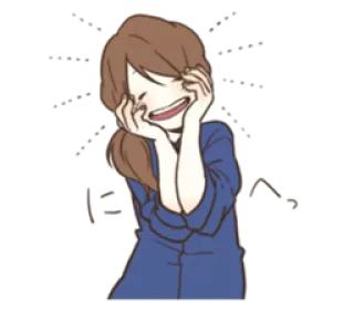 😄 cartoon, woman, anime, cute, emotional, happy whatsapp sticker