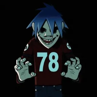 👐 2-D gorillaz, 2-d, dibujos animados, personaje telegram sticker