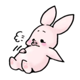 🍗 Мультфильм, Животное, Кролик, Розовый, Милый telegram sticker
