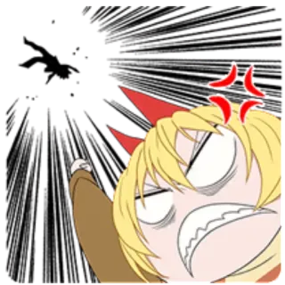🙁 Anime, Manga, Wütend, Hörner, Anime Mädchen, Cartoon whatsapp sticker
