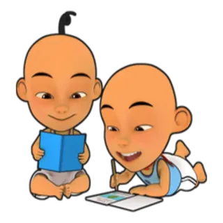 😴 Upin & Ipin dessin animé, jumeaux, enfants, Upin, Ipin telegram sticker