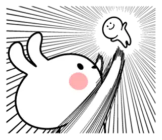 😍 lapin, lapinou, mignon, kawaii, dessin animé, animal, blanc telegram sticker