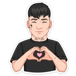 ❤ desenho animado, coração, amor, pessoa, retrato, personagem whatsapp sticker