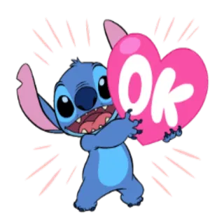 👌 Stitch Lilo & Stitch ok mignon, coeur, ok, alien, disney telegram sticker
