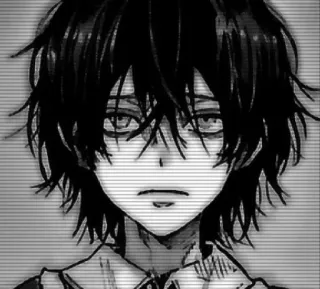 ⬛ 动漫, 漫画, Emo, 哥特, 伤心, 沮丧, 角色, 绘画 telegram sticker