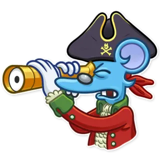 🏴‍☠️ pirata, rato, desenho animado, personagem, luneta, fantasia, chapéu telegram sticker