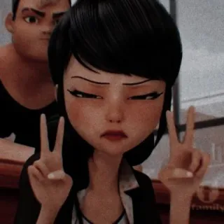 🤑 Desenho animado, Símbolo da paz, Garota, Miraculous Ladybug telegram sticker