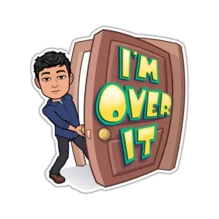 🙄 I'M OVER IT Bitmoji, Хватит, Мультфильм, Дверь, Разочарование, Раздражён telegram sticker