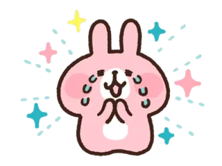 🙇 rabbit, bunny, kawaii, cute, sparkles, pink whatsapp sticker