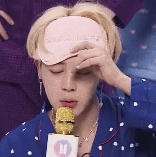 😴 Jimin K-pop, BTS, 歌手, 麦克风, 人, 睡眠眼罩, 娱乐 telegram sticker