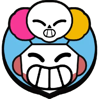 😂 Brawl Stars, Sticker, Videojuego, Personaje, Calavera, Feliz, Sonriendo whatsapp sticker