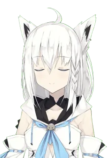 🌽 Shirakami Fubuki anime, fox, vtuber, cute, white hair telegram sticker