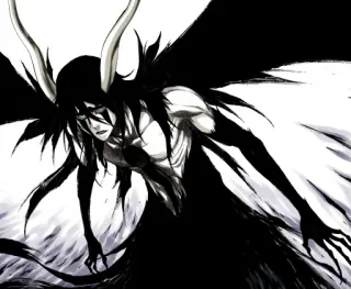 🦅 Ulquiorra Cifer Bleach Anime, Manga, Personaggio, Demone, Corna, Ali, Cattivo telegram sticker