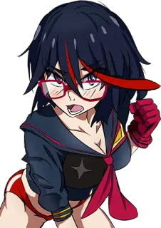 😡 Ryuko Matoi Kill la Kill Anime, Kill la Kill, Ryuko Matoi, Manga, Okulary, Fanart telegram sticker