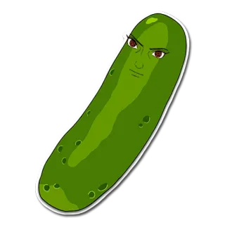 🥒 pepinillo, comida, verdura, dibujos animados, divertido, personaje whatsapp sticker