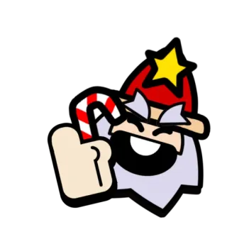 👍 sticker, cartoon, middle finger, offensive, christmas, candy cane telegram sticker