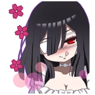 🔞 Anime, Ragazza, Benda, Fiore di ciliegio, Carino telegram sticker