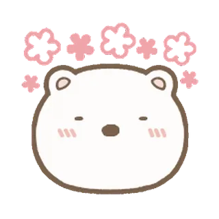 🍐 urso, fofo, animal, kawaii, coroa de flores telegram sticker