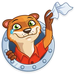 😢 Dessin animé, Animal, Pleurs, Loutre, Signe de la main telegram sticker