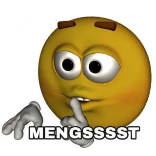 🤫 MENGSSSST emoji, dedo na boca, silêncio, shhh, segredo, desenho animado telegram sticker