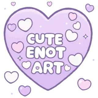 💜 CUTE ENOT ART cute, enot, art, heart, kawaii telegram sticker