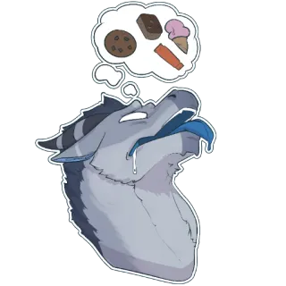 🍗 Furry, Animal, Desenho animado, Doces, Sonho, Faminto, Fofo telegram sticker