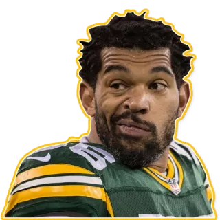 😗 pemain sepak bola, olahraga, Green Bay Packers, NFL, atlet, potret, pria telegram sticker