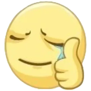 😢 emoji, thumbs up, cry, sad, approval, yellow, face telegram sticker